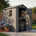 Devoko 4×6 FT Resin Storage Sheds with Floor, Dark Gray