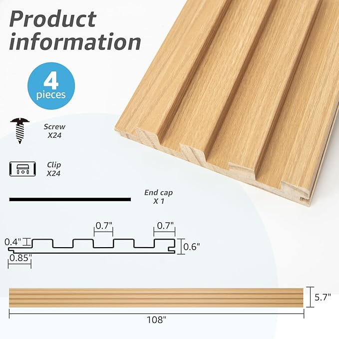 Art3d Slat Wood Wall Paneling for Interior and Ceiling Decoration