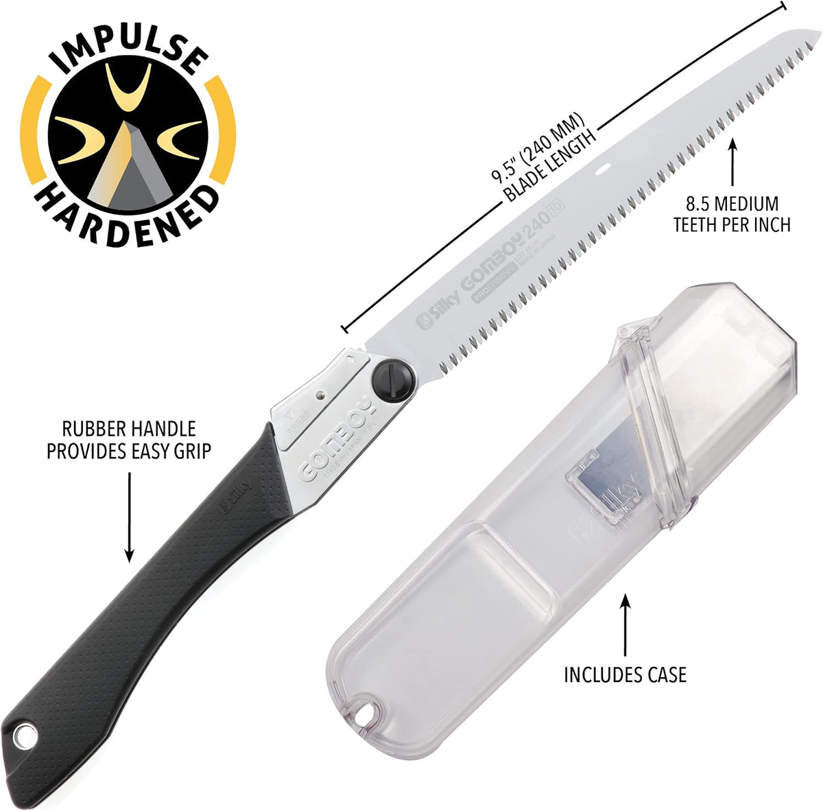 Silky GomBoy Professional Folding Saw 240mm Medium Teeth (121-24)
