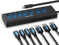 SABRENT 7-Port USB-C Hub with Power Switches, 5Gbps USB 3.2, 48W Powered Hub