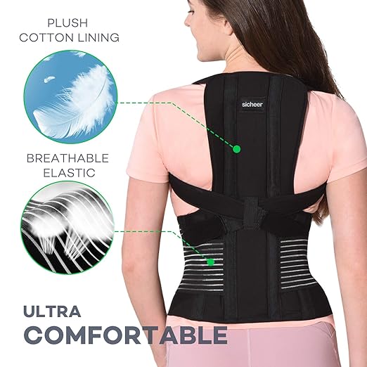 SICHEER Posture Corrector for Women and Men Back Brace Straightener Shoulder