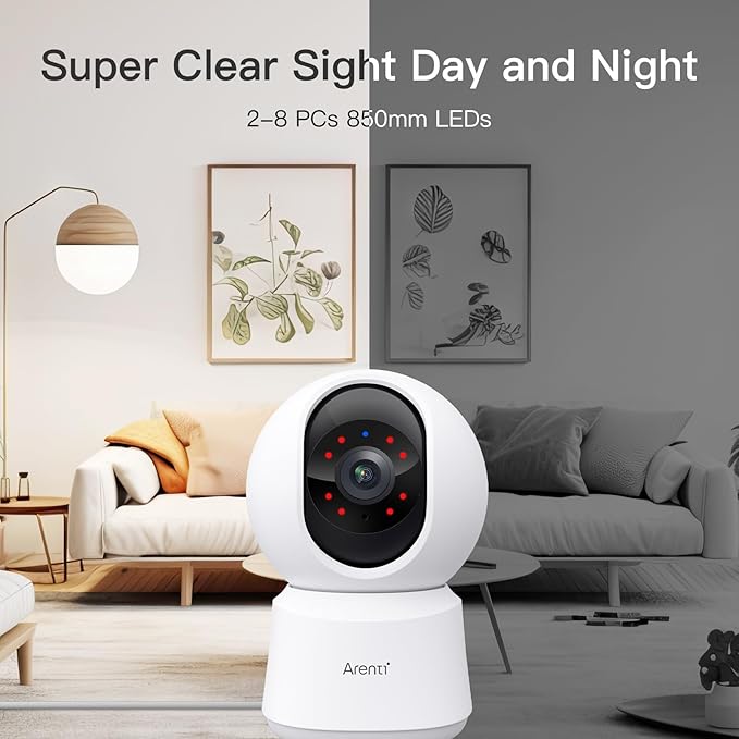 ARENTI 5G Indoor Security Camera, 4MP Pet Camera (2PC)