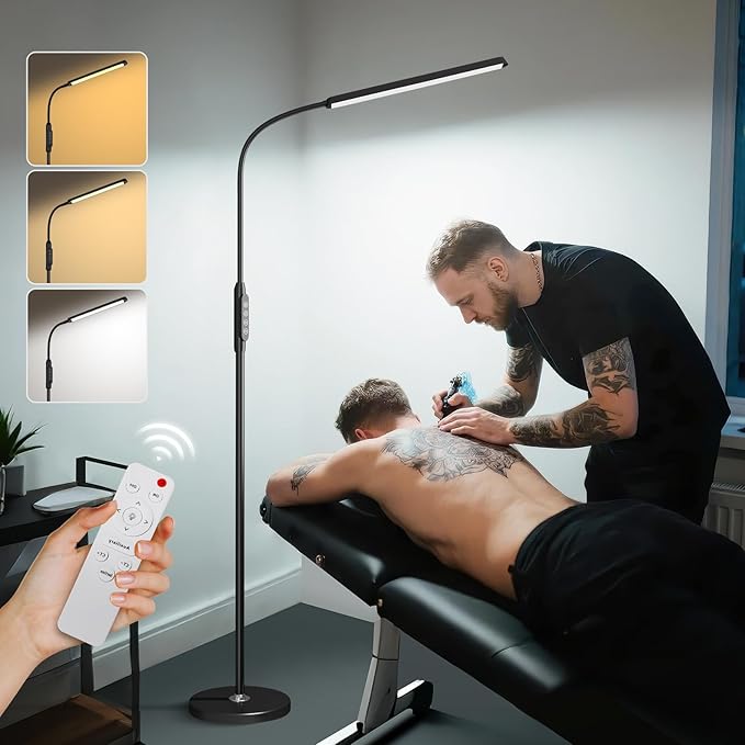 dujunlinghang Bright LED Eye-Protecting Reading Floor Lamps Touch and Remote