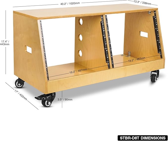 Sound Town DIY 2 x 8U Slanted Studio Rack