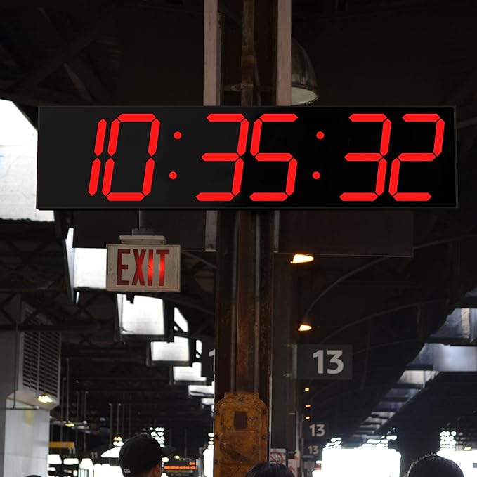 CHKOSDA Digital Wall Clock, Oversize Led Digital Clock Large Display