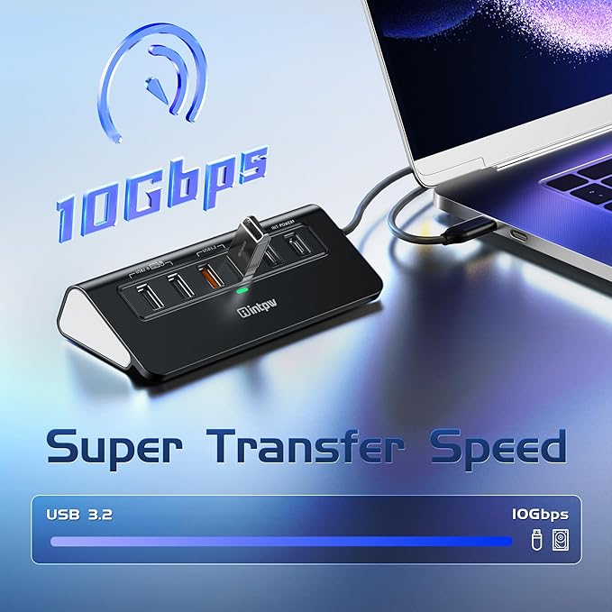 intpw P9R PRO USB C Hub Ethernet, 10Gbps USB C Docking Station 10-in-1