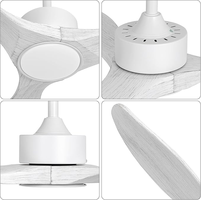 revoici 52 Inch White Ceiling Fan