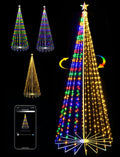 10FT Smart Outdoor Halloween Tree Lights Pop Up with Star