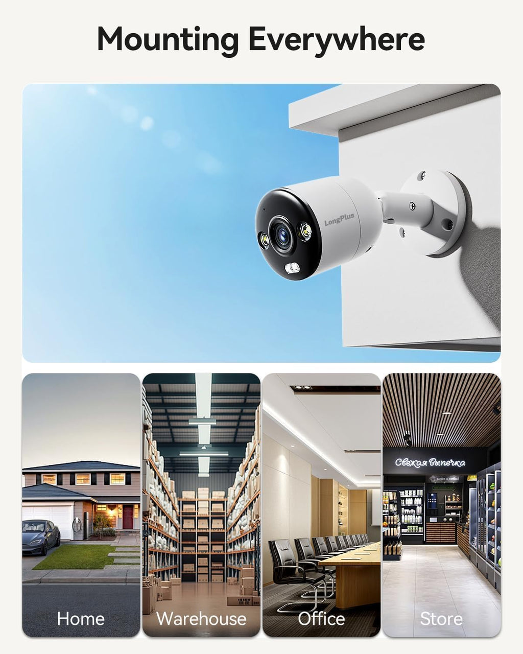 longplus 4k-uhd 8mp poe security camera, work with, package contents