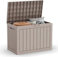 Resin Deck Box Outdoor Storage Box Waterproof for Patio Furniture,Outdoor Cushions,Garden Tools and Pool Supplies (Grey, 50 Gallon)