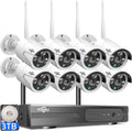 Hiseeu 100ft WiFi Pro Security Camera System, 16CH 4K NVR Kit, Wired Plug-in (8Pcs)