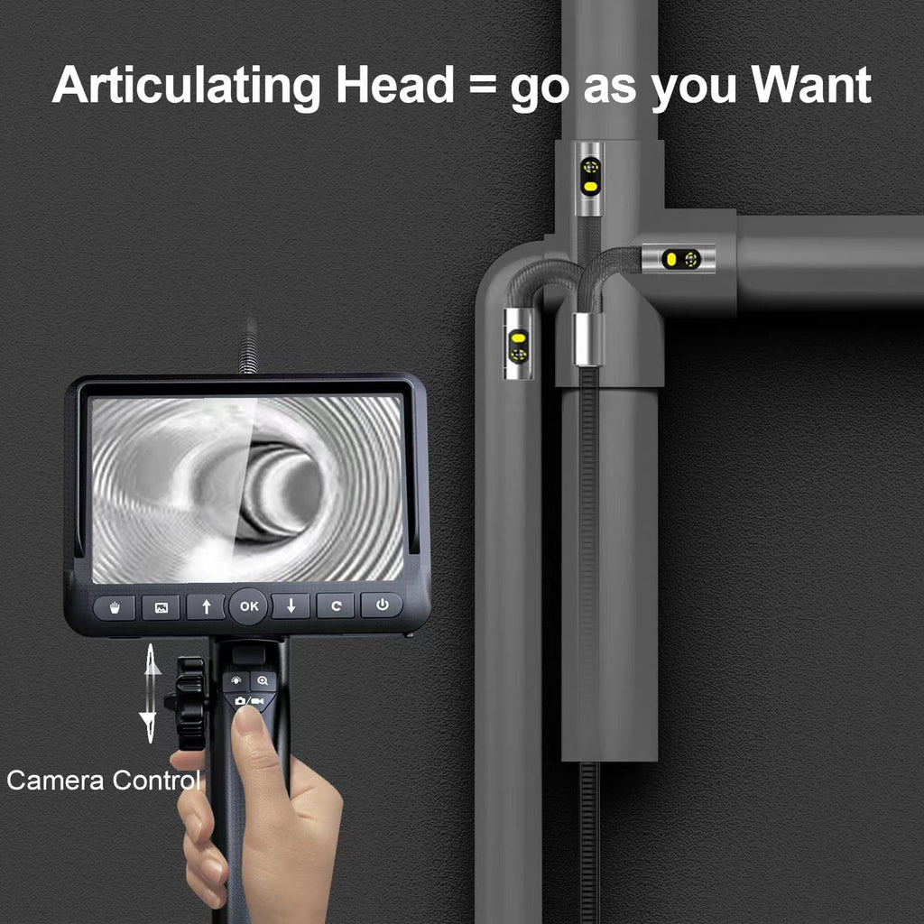 dxztoz dual lens articulating borescope for engine & shown in use