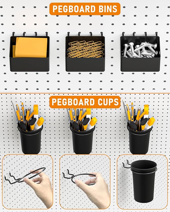 INCLY 30PCS Peg Board Organizer Accessories Kit, Pegboard Hooks Assortment