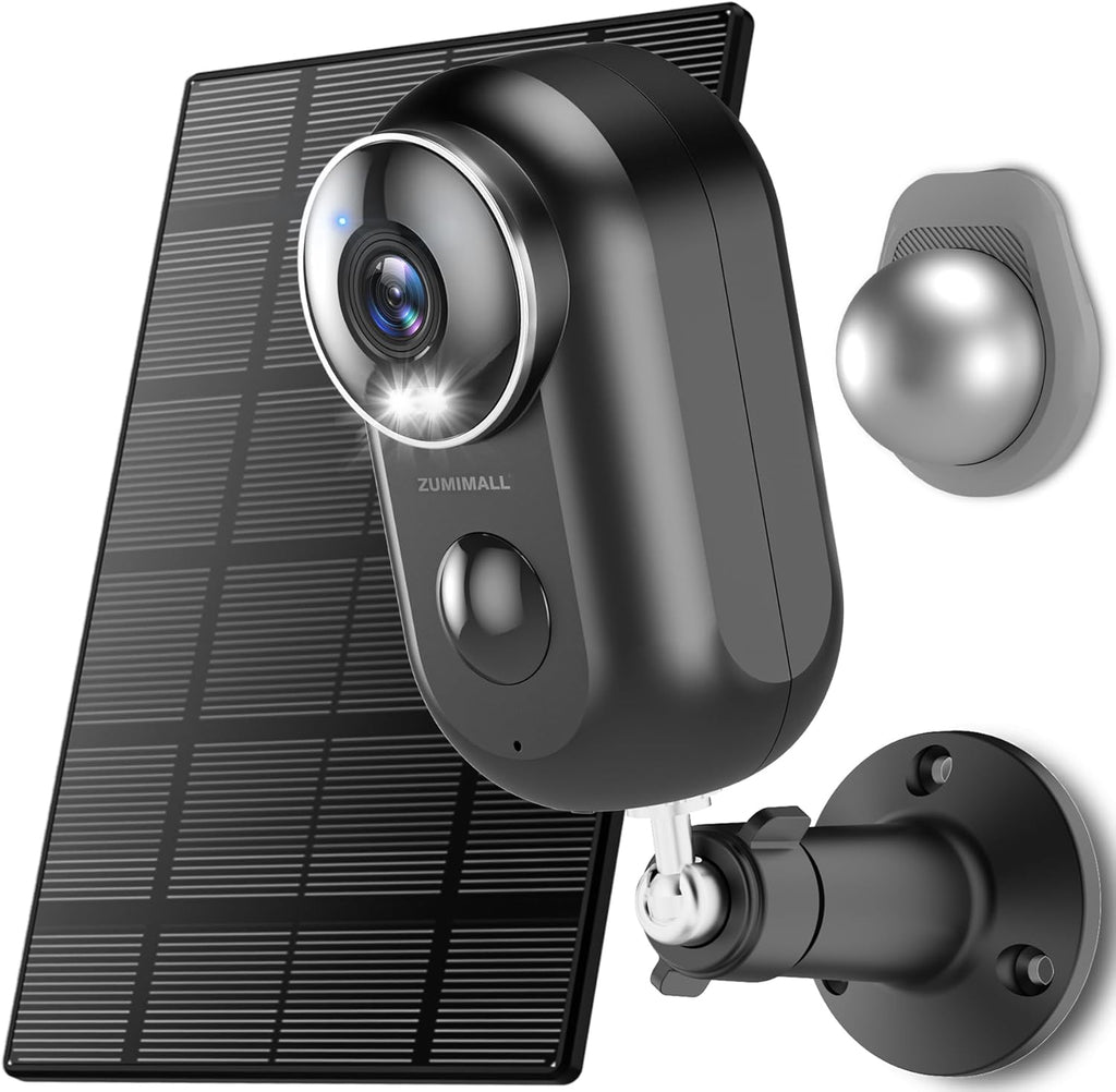 ZUMIMALL Solar Security Cameras Wireless Outdoor, 2K Outdoor Camera Wireless
