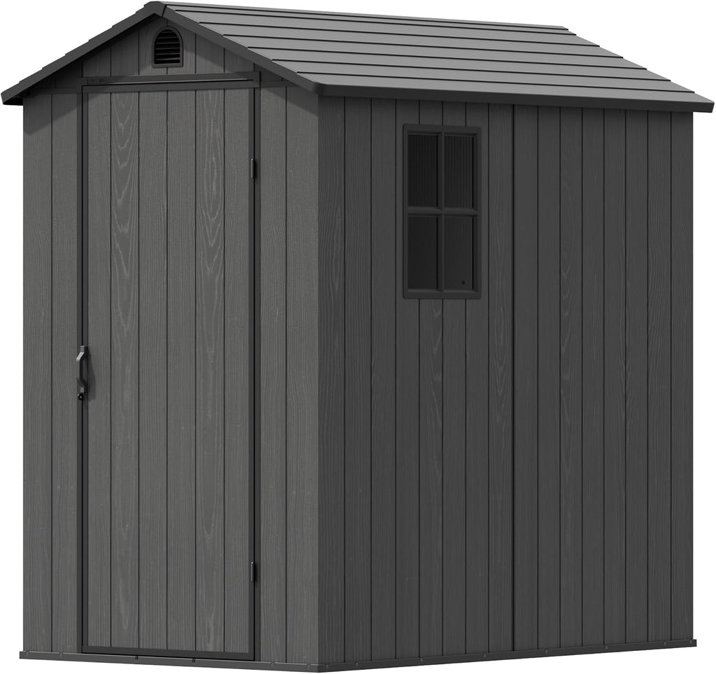 devoko 4×6 ft resin storage sheds with floor, package contents