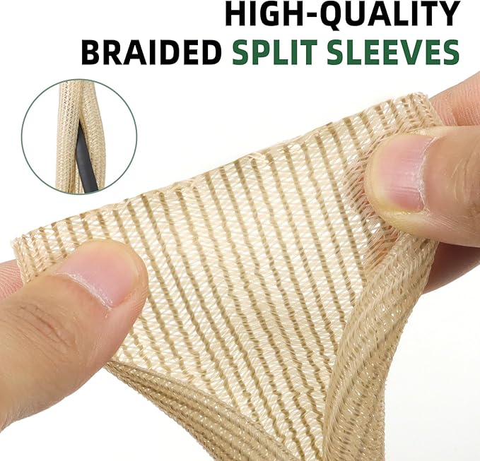Split Wire Loom Tubing, Cable Protector Sleeve, Braided Cable Management