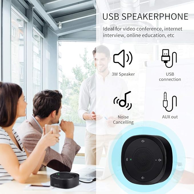 USB Speakerphone Microphone, Conference Speaker Omnidirectional Computer Mic
