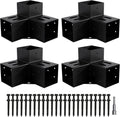 4 Pcs 4"x 4" 3 Way 90 ° Pergola Bracket (Actual: 3.6“x3.6)