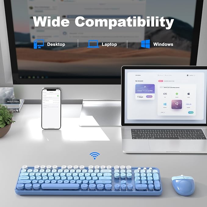 MOFII Wireless Keyboard and Mouse Combo, Full Size 2.4G Plug and Play