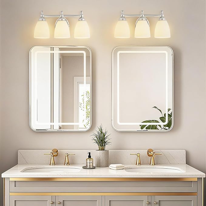 EJIAXIN Bathroom Light Fixtures, 3 Light Bathroom Lighting Fixtures Over Mirror