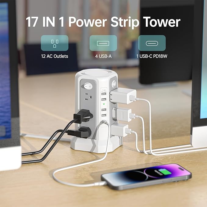 PASSUS Surge Protector Power Strip