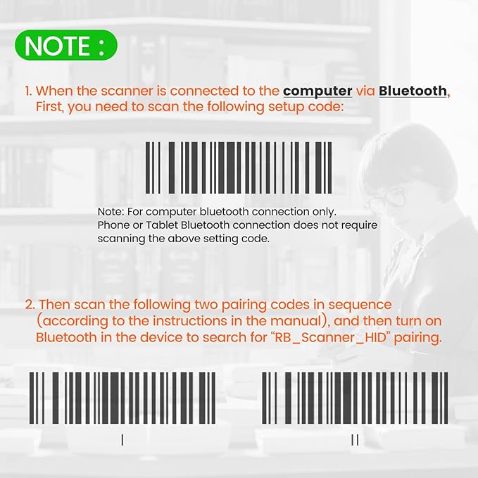 OBZ Mini Bluetooth Barcode Scanner, 2D Wireless Barcode Scanner, Versatile