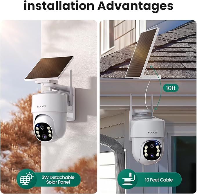 SOLIOM- 5MP Security Cameras Wireless Outdoor, No Subscription, 2-Cam Pack
