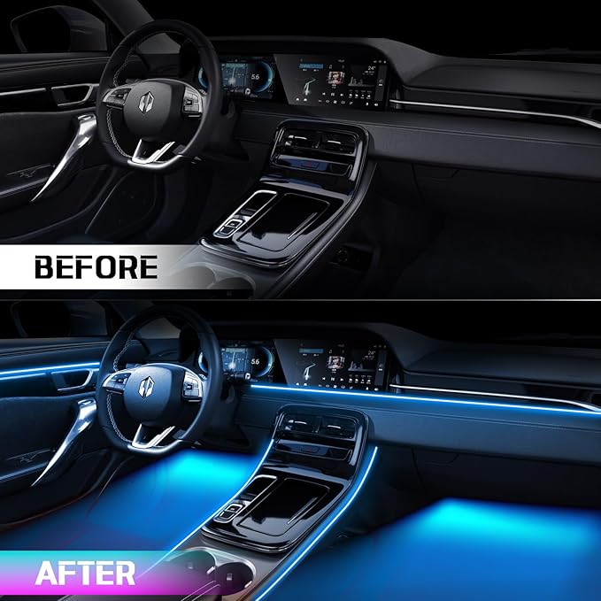 Acrylic Interior Car Lights, WEBUPAR Car Accessories 10 in 1 Car LED Strip