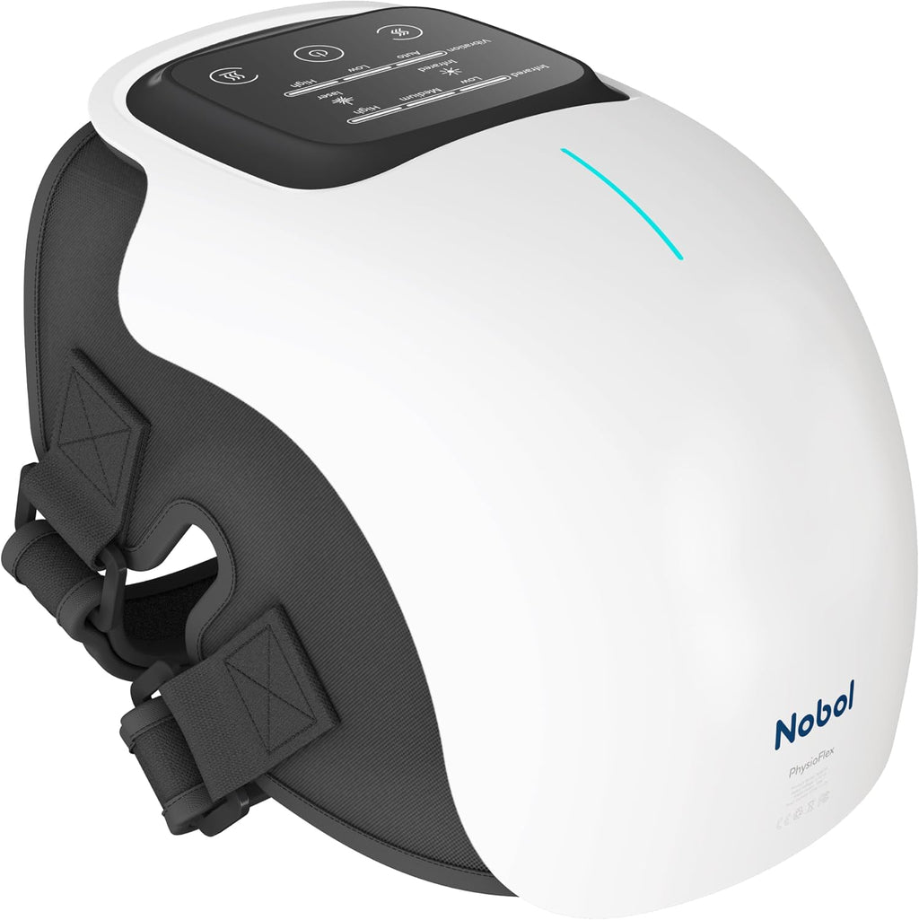 Nobol PhysioFlex Portable Warm Up & Recovery Knee Massager – Cordless Red &