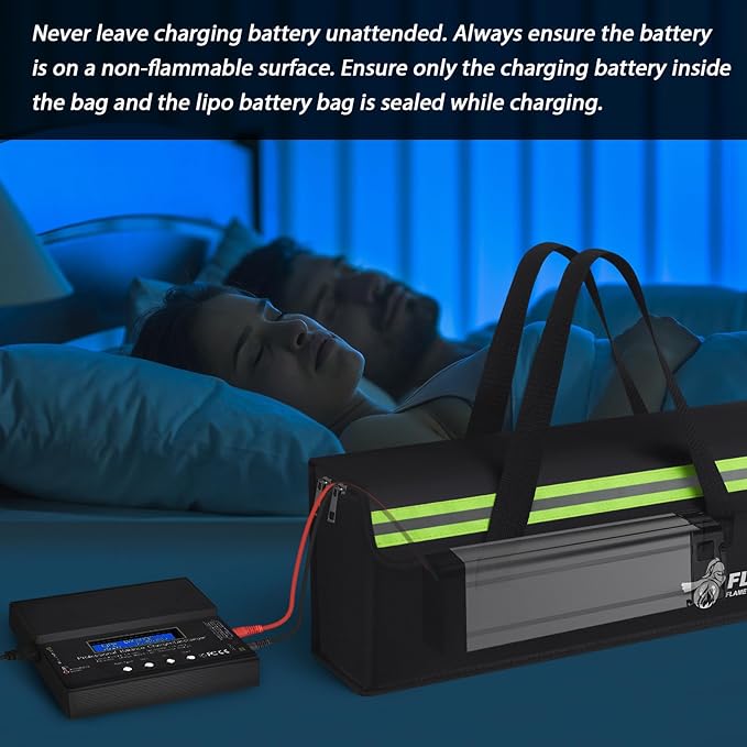 FLASLD 2-Pack Lipo Fireproof Bag Ebike Accessories Battery Charging Case Charge