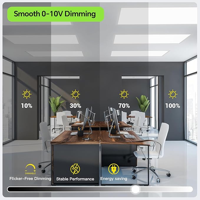 SLAclite 6 Pack 2x4 LED Flat Panel Light 50/40/35/30/25W 6500lm Adjustable