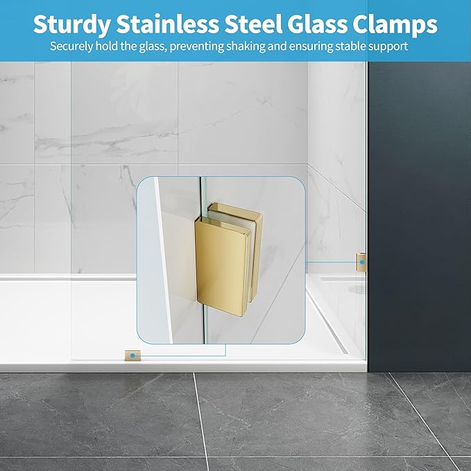 Shower Glass Panel, 30.5" W x 78.75" H Fixed Shower Screen Panel