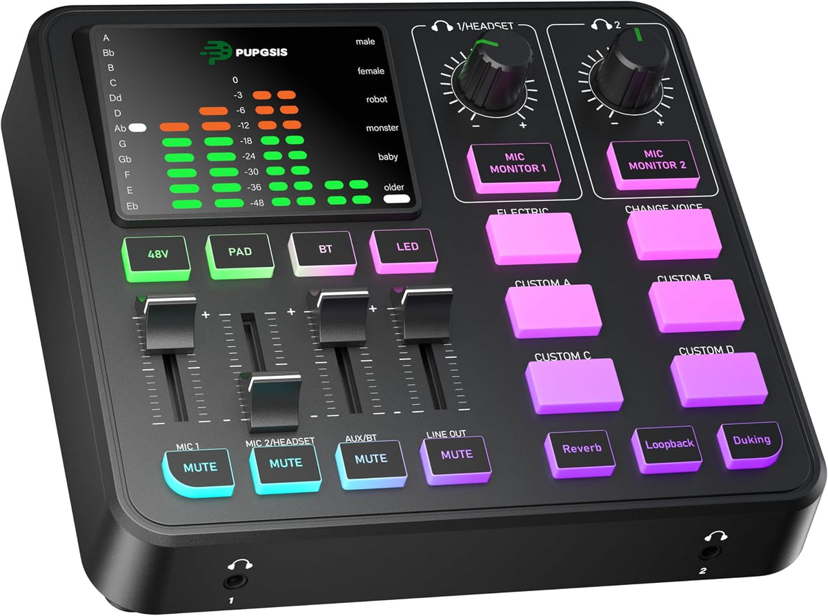PUPGSIS Gaming Audio Mixer, Audio Interface