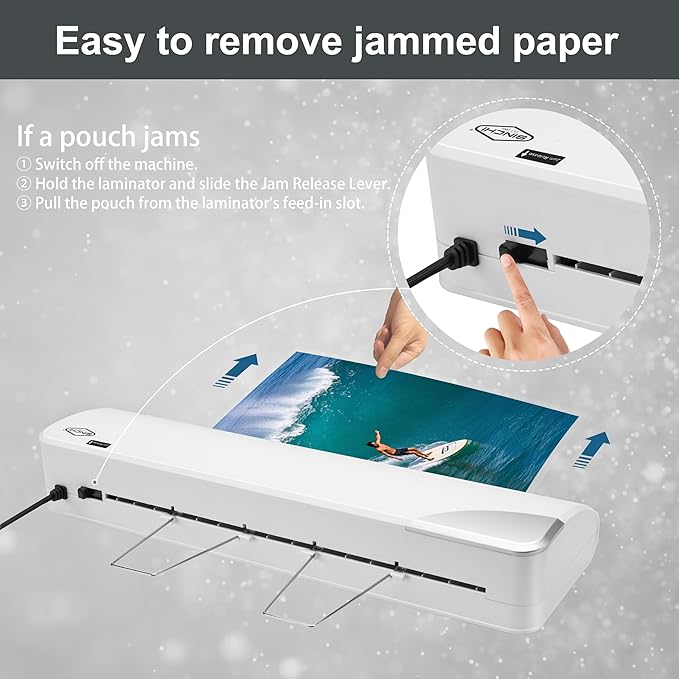 SINCHI 13-Inch Thermal Laminator Machine, 3–5 Mil, 40s Warm-Up, Jam Release