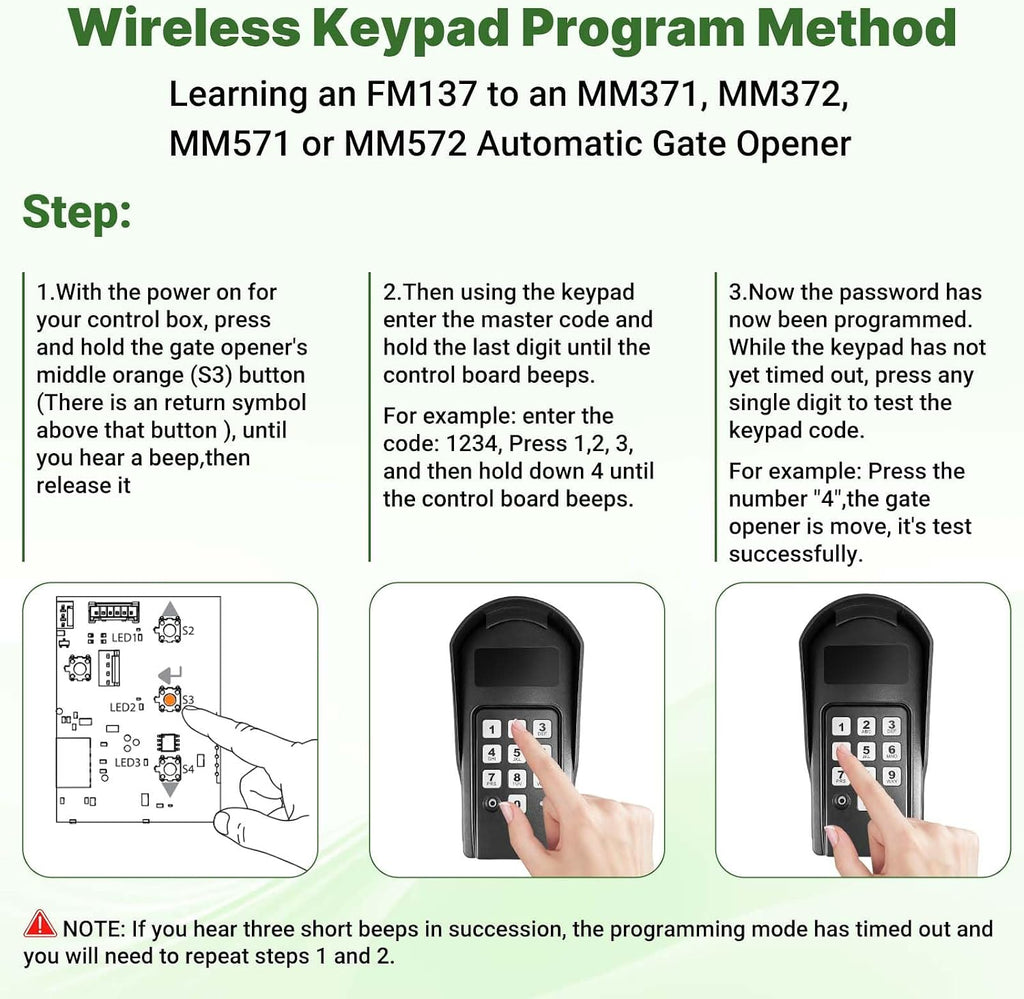 fm137 wireless digital keypad replacement for mighty mule, close-up detail