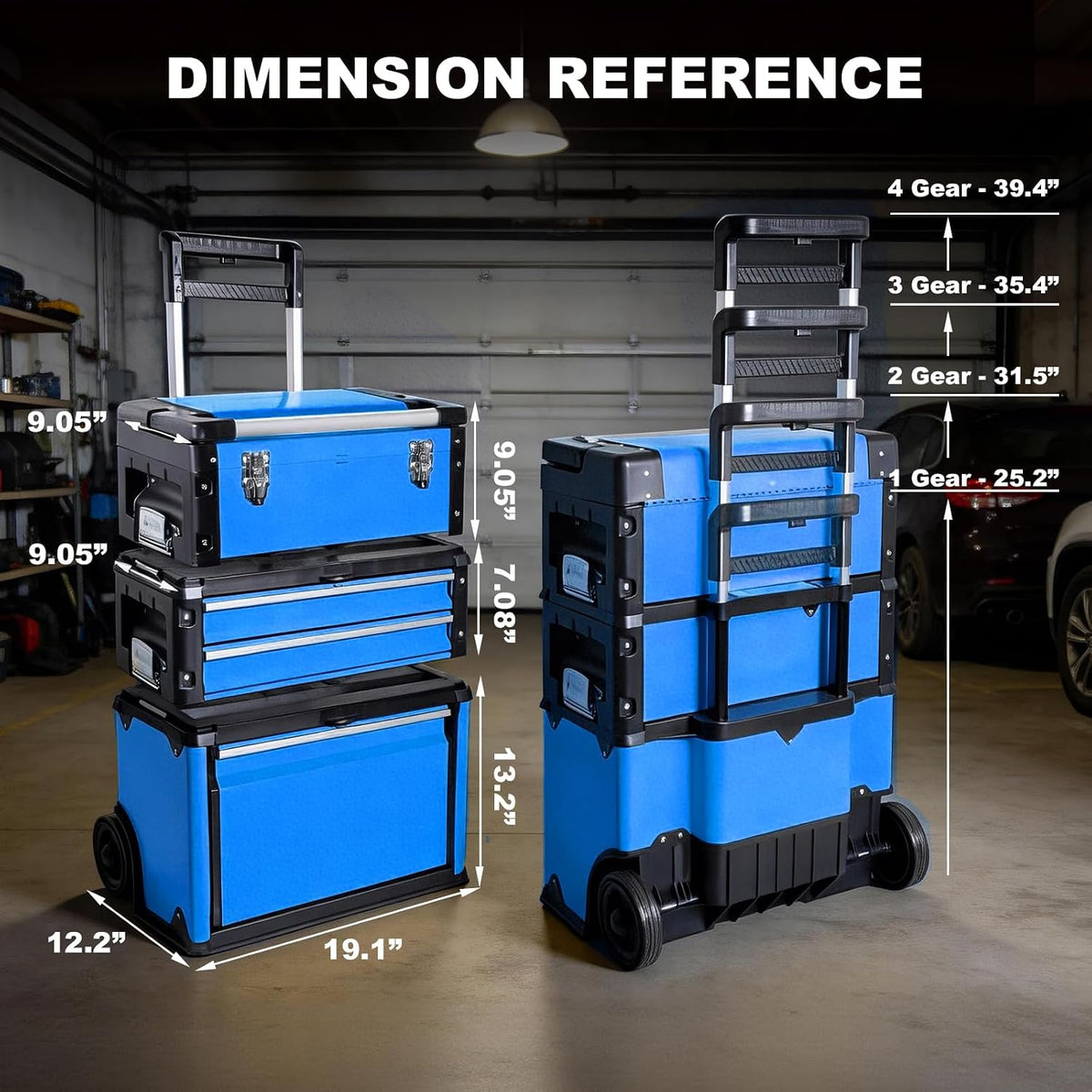 stackable rolling tool box portable metal toolbox organizer shown in use