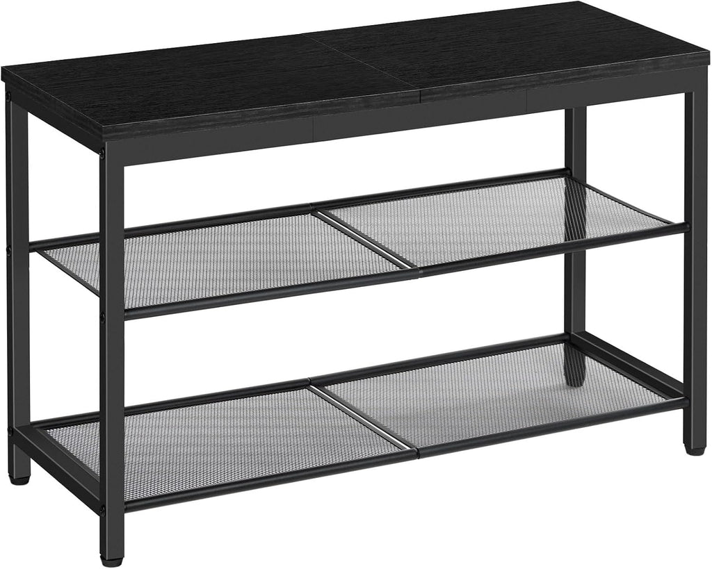 HOOBRO Shoe Bench, 3-Tier Shoe Rack,Industrial Shoe Organizer Storage Bench