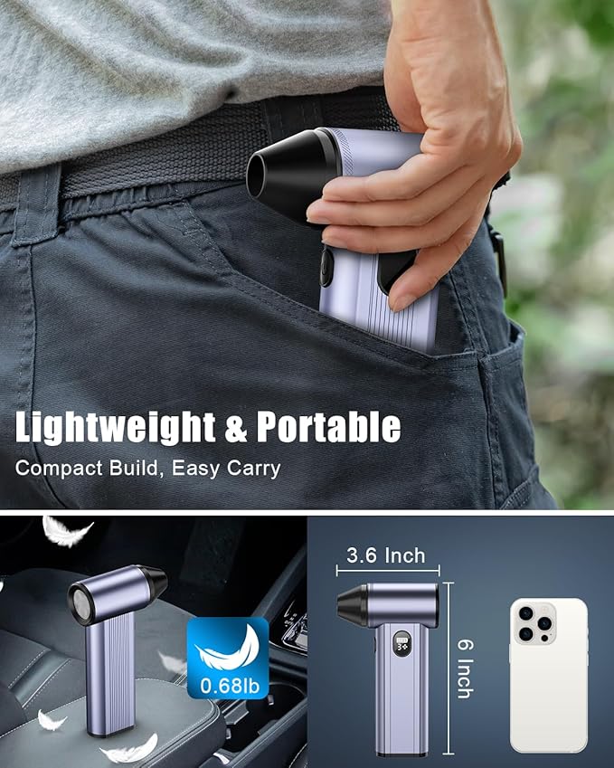 Compressed Air Duster with150, 000RPM Brushless Motor, 8000mAh Battery