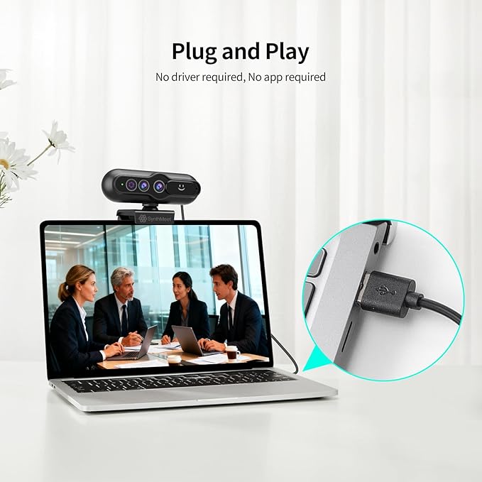 2K Windows Hello Webcam, Windows Hello Facial Recognition, 2K Camera Auto Light