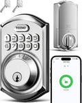 TEEHO TE011W WiFi Keypad Deadbolt, Smart Locks for Front Door, Satin Nickel