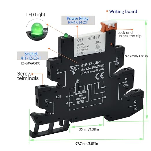 10Pcs Miniature Relay 24V DC, 24V AC 6Amp SPDT