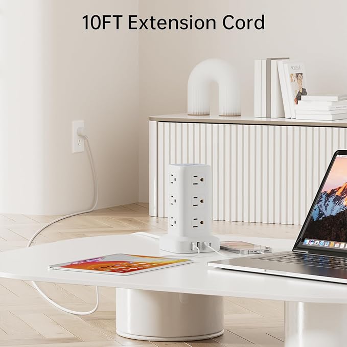 PD20W Power Strip Tower Surge Protector Power Strip