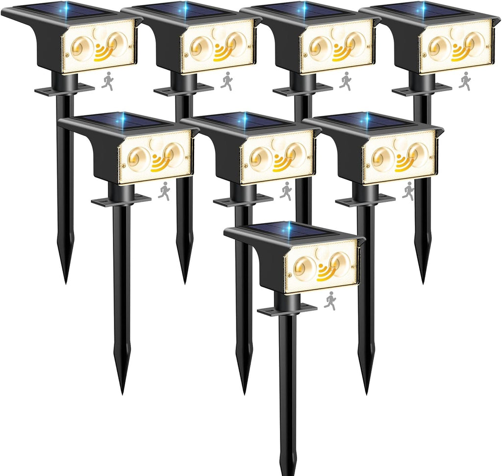 btfarm Solar Spot Lights Outdoor Waterproof, 8 Pack/3 Modes Motion Sensor Lights