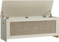 47.2" Storage Chest Extra Large,Rattan Storage Bench(White Cream)