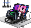 300W Charging Station for Multiple Devices, 8 Port Multi USB C Fast Charger