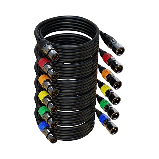 AuxLink XLR Cables, XLR Microphone Cable 10 ft 6 Pack