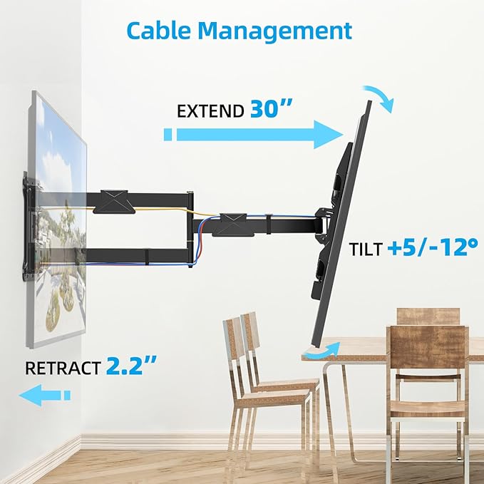HCMOUNTING Pre-Assembled Corner TV Wall Mount
