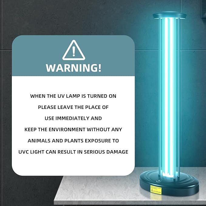 JTAPURE 100W UV Light with Ozone, 3-Gear Timer & Remote Control, Home