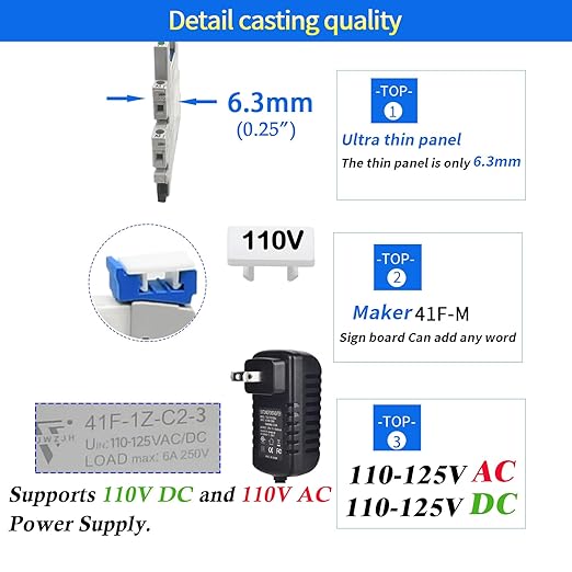 20Pcs Electromechanical Relay 6Amp Miniature Power Relay 110V-120V AC 1NO 1NC