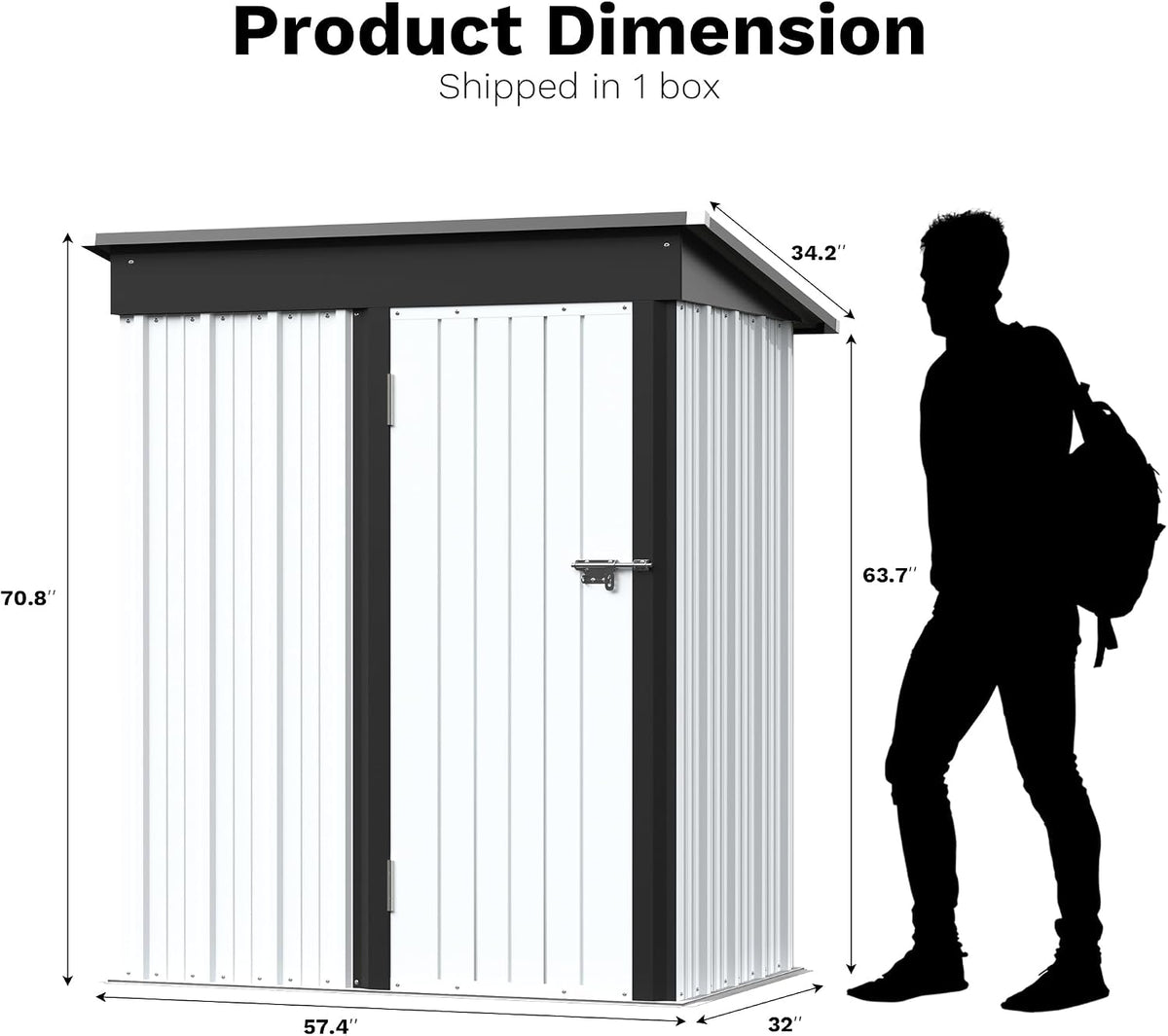 greesum outdoor storage shed 5 x 3 ft., package contents